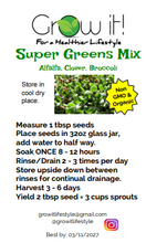 Load image into Gallery viewer, Super Greens Blend, Non GMO & Organic
